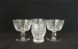 Stuart Crystal IMPERIAL Pattern 4 Pc Champagne/Sherbets &amp; Whiskey Glass ... - £36.58 GBP