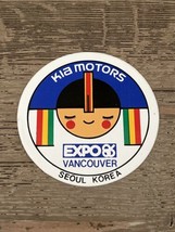Expo 1986 Vancouver Canada, KIA Motors Seoul Korea Unused Sticker - £19.91 GBP