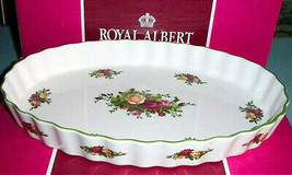 Royal Albert OLD COUNTRY ROSES Large Oval Baker 12&quot; Porcelain Scalloped Edge New - £46.99 GBP