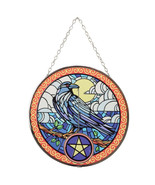 Raven Round Stained Glass Suncatcher 6&quot; D - $395.83 MXN