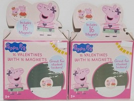 Way To Celebrate Peppa Pig Valentine&#39;s Day Cards with Magnets, 16 Count Lot Of 2 - £15.07 GBP