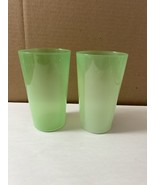 Antique Glassware Glasses Tumblers Green Opal - $58.75
