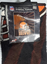 Cleveland Browns 50&quot; by 60&quot; Sherpa Throw Blanket - NFL - £17.46 GBP