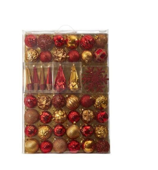 Nearly Natural Holiday Deluxe Shatterproof, 52 Count Christmas Tree Ornament Box - $84.10