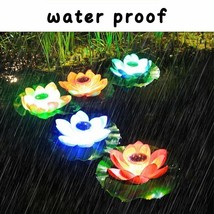 Artificial Solar  Lotus Shape Night Light LED Solar Powered Garden Decorative  - $9.99