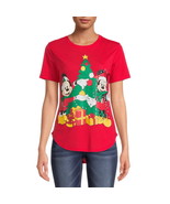 Mickey Mouse Women&#39;s Christmas Graphic Short Sleeves T-Shirt Red Size S - $24.18 CAD