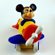 Disney Mickey Mouse Puzzle Airplane Straco Vintage Plastic Toy Plane 1981