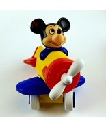 Disney Mickey Mouse Puzzle Airplane Straco Vintage Plastic Toy Plane 1981 - £20.77 GBP