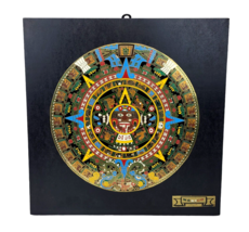 Vintage Aztec Calendar Wall Art Plaque Mexican Mayan Sun Calendar Mexico Handmad - £39.31 GBP