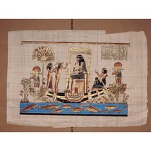 Papyrus Paper Egyptian Art Hand Painted Nefertiti Unique Vintage 17&quot; x 24&quot; XL - £55.95 GBP