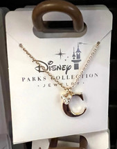 Disney Parks Mickey Mouse Faux Gem Letter C Gold Color Necklace NEW image 3