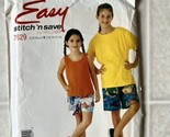 Stitch N Save Easy 7629 Childs Boxers tee shirt Tank 7 8 10 12 14 Patter... - $13.97