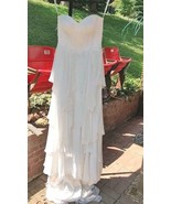 Melissa Sweet Corset Bodice Tiered Chiffon A-line Wedding Dress Ivory Si... - $5,707.66 MXN