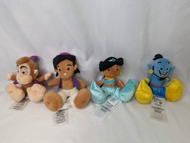 Disney Aladdin Tiny Big Feet Plush Lot Jasmine Genie Abu 5 Inch Stuffed Animal - £23.77 GBP