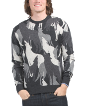 new GREYSON Men&#39;s Wool And Cashmere In The Shadows Wolf Sweater in Ghost Large - $76.79