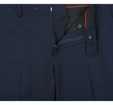 Men Flat Front Suit Separate Pants Slim Fit Soft light Weight Slacks 201-19 Navy image 8