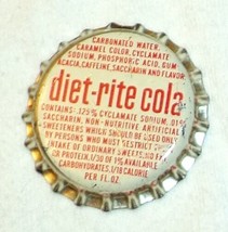 Diet Rite Cola Pop Bottle Cap Soda Cork Crown Unused 1960s Columbus Georgia - £2.26 GBP