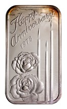 1978 Happy Anniversary By MADISON Mint 1 oz. Silver Art Bar - $74.25