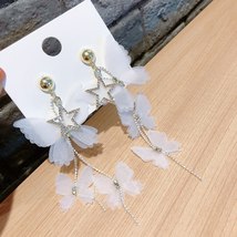new design fashion exaggerated jewelry long white butterfly earrings bohemian ta - $13.14