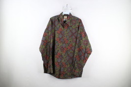Deadstock Vtg 90s Streetwear Mens Medium Rainbow Tapestry Collared Button Shirt - £54.91 GBP