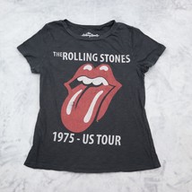 The Rolling Stones Shirt Womens M Black 1975 US Tour Short Sleeve Round Neck Tee - £23.18 GBP