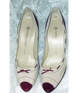Peter Kaiser Women&#39;s Shoes Size 7M - Beige/Burgundy - 4.5&quot; Heels - Germa... - £25.66 GBP