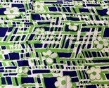 Light Weight Polyester Fabric Large Bright Blue green Floral Mod Print 2... - £22.27 GBP
