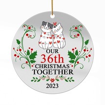 36th Anniversary Christmas 2023 Acrylic Ornament 36 Years Cute Cat Couple Gift - £13.41 GBP