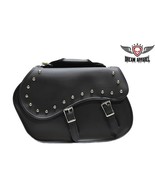 PVC Motorcycle Saddlebag With Studs Zipoff Bag Quick Release 16.25 x 6.7... - $58.41