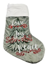 Let It Snow Christmas Stocking Gray Silver 19 inch Lined Velour - £10.30 GBP