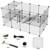 56&quot; Two-Storey Heavy Duty Metal Dog Pet Exercise Fence Playpen Kennel 36 Panels - £58.34 GBP