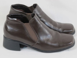 Jessica Brown Leather Pull on Ankle Boots Size 9 M US Excellent Condition - £11.93 GBP