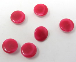 6 Red Shank Buttons 1/2&quot; Plastic Vintage Blouse Dress Child Costume US S... - $8.90