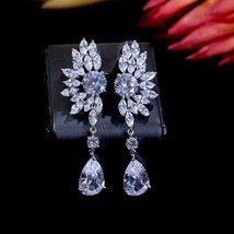 Drop-shaped feldspar earrings, new design zirconia fashion earrings women pendan - £37.35 GBP