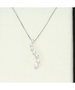 Diamond Journey Necklace 1/4 Ct Tw 10K White Gold 18&quot; Cable Chain Kay Je... - $450.79