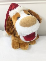 Dan Dee Santa Dog Hand Puppet Plush Christmas brown tan dandee DOES NOT WORK - £19.54 GBP