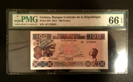 Guinea 100 Francs Banknote World Paper Money UNC PMG EPQ 66 Gem - L2 - $45.00