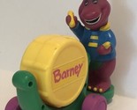 Barney Playing Drum Marching Band Plastic Toy 5” tall T5 - $12.86