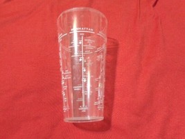 Vintage Classic Cocktail Recipe Measuring Cup Mixed Drink Bartender Plastic - £7.90 GBP