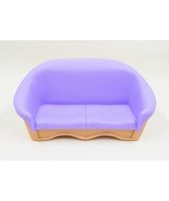 Fisher Price Loving Family Dollhouse Sofa Couch Furniture Tan Purple 1993 - £6.29 GBP