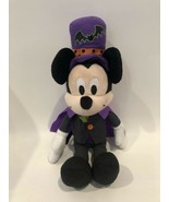 Disney Halloween Mickey Mouse Stuffed Plush Bat On Hat 10” NWOT - £13.27 GBP
