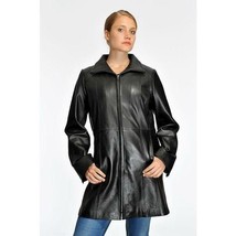 Mason &amp; Cooper Marilyn Zip Front Leather Coat - £147.09 GBP