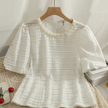French Style Elegant Blouse Women Puff Sleeve Designer Tops Shirt Korean Chic Sh - £64.58 GBP