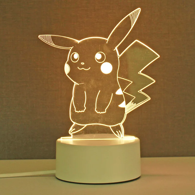 Sporting Cute  Pikachu Anime Figures 3D Led Night Light Model Toys Children Bed  - £23.51 GBP