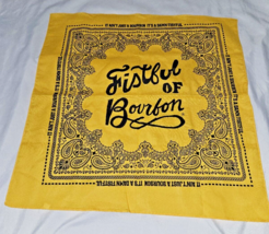 Fistful of Bourbon bandana Handkerchief Vintage Sign new old stock yello... - $19.34