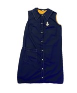 Vintage Womens Small Blue Button Front Sleeveless Collared Dress Shirt N... - €17,28 EUR
