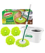 MOP AND BUCKET PAIL LIBMAN LIGHTING SPIN MOP SYSTEM 4 MICROFIBER MOP HEA... - $58.99