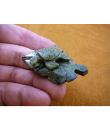 (Y-TUR-SE-156) Sea Turtle LEAF carving GREEN serpentine Gem gemstone FIG... - €9,60 EUR
