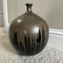 Bombay Company Vintage Brown Fire Jar Vase Decorative Home Decor Pottery - $29.70