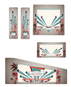 50's Retro Atgames Legends Pinball  Design Decal Virtual Pinball Cabinet Graphic